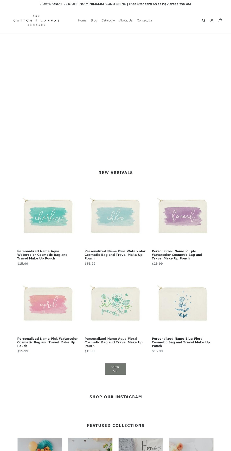 thecanvasandcottonco.com — Shopify storefront screenshot