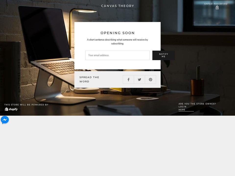 thecanvastheory.com — Shopify storefront screenshot