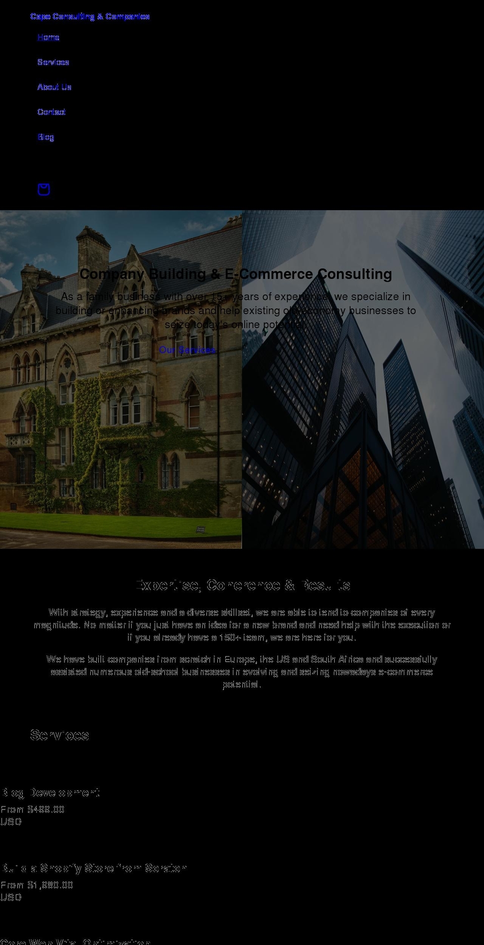 thecapeconsulting.com shopify website screenshot