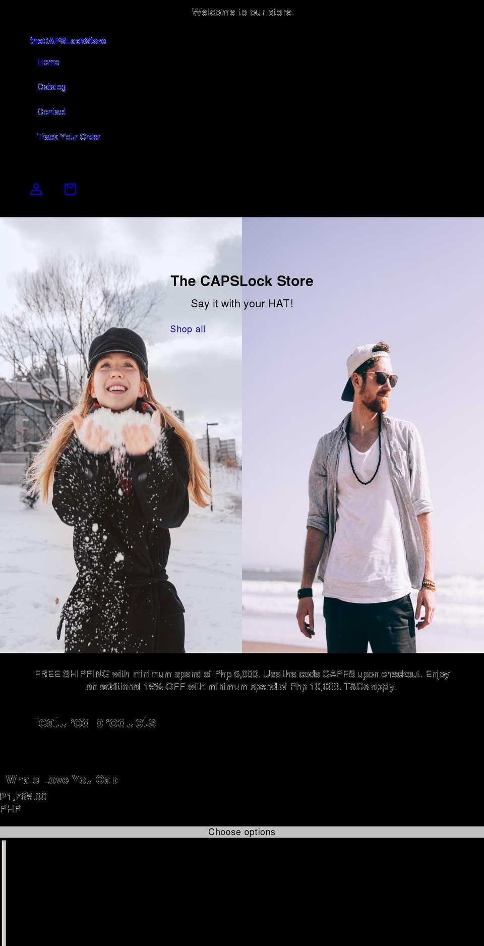 thecapslockco.com shopify website screenshot