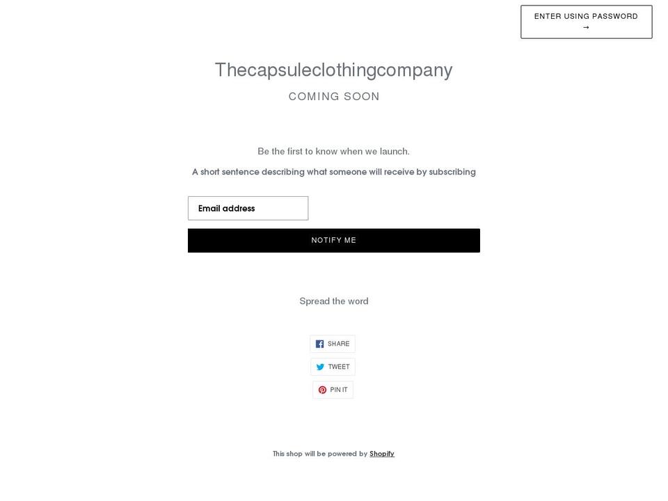 thecapsuleclothingcompany.myshopify.com shopify website screenshot