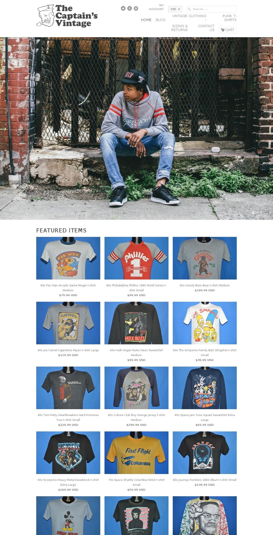 thecaptainsvintage.com shopify website screenshot