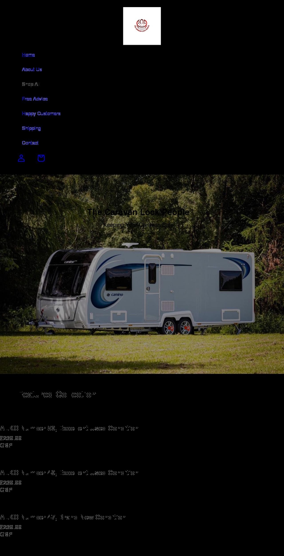 thecaravanlockpeople.co.uk shopify website screenshot