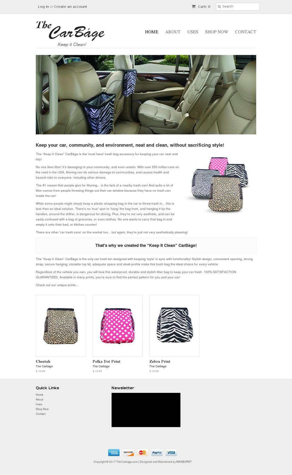 thecarbage.com shopify website screenshot