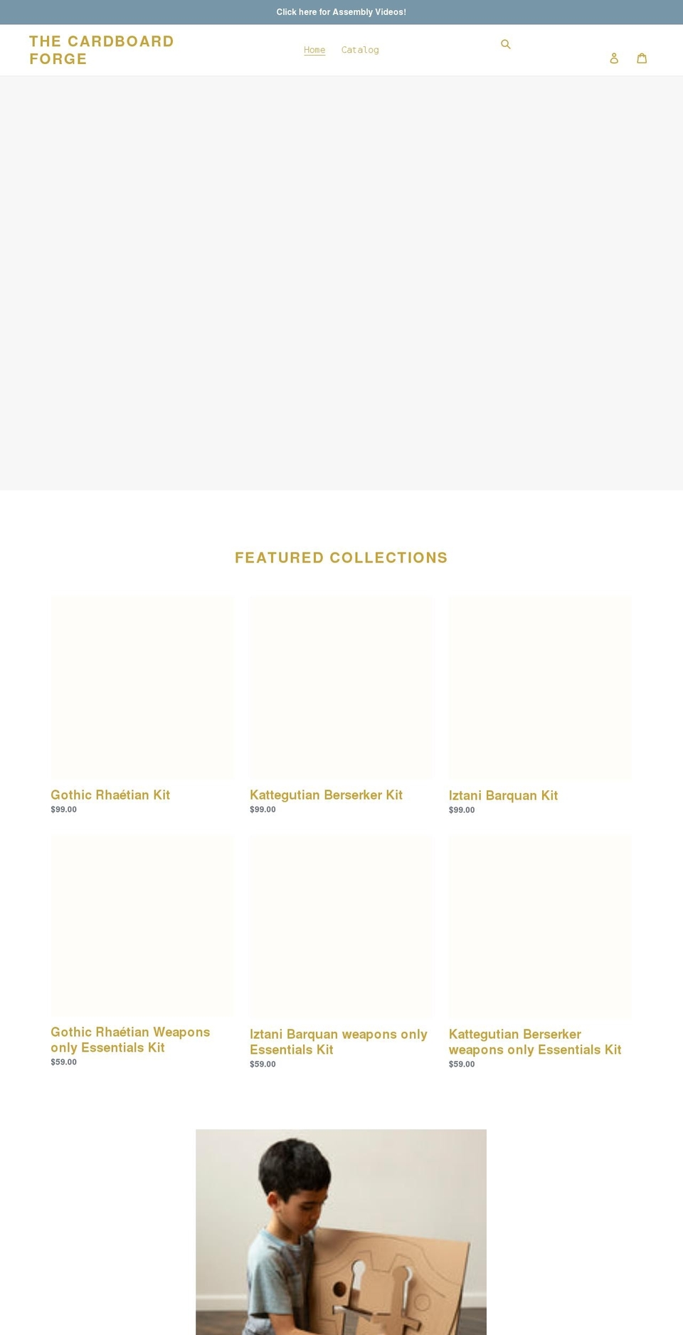 thecardboardforge.com shopify website screenshot