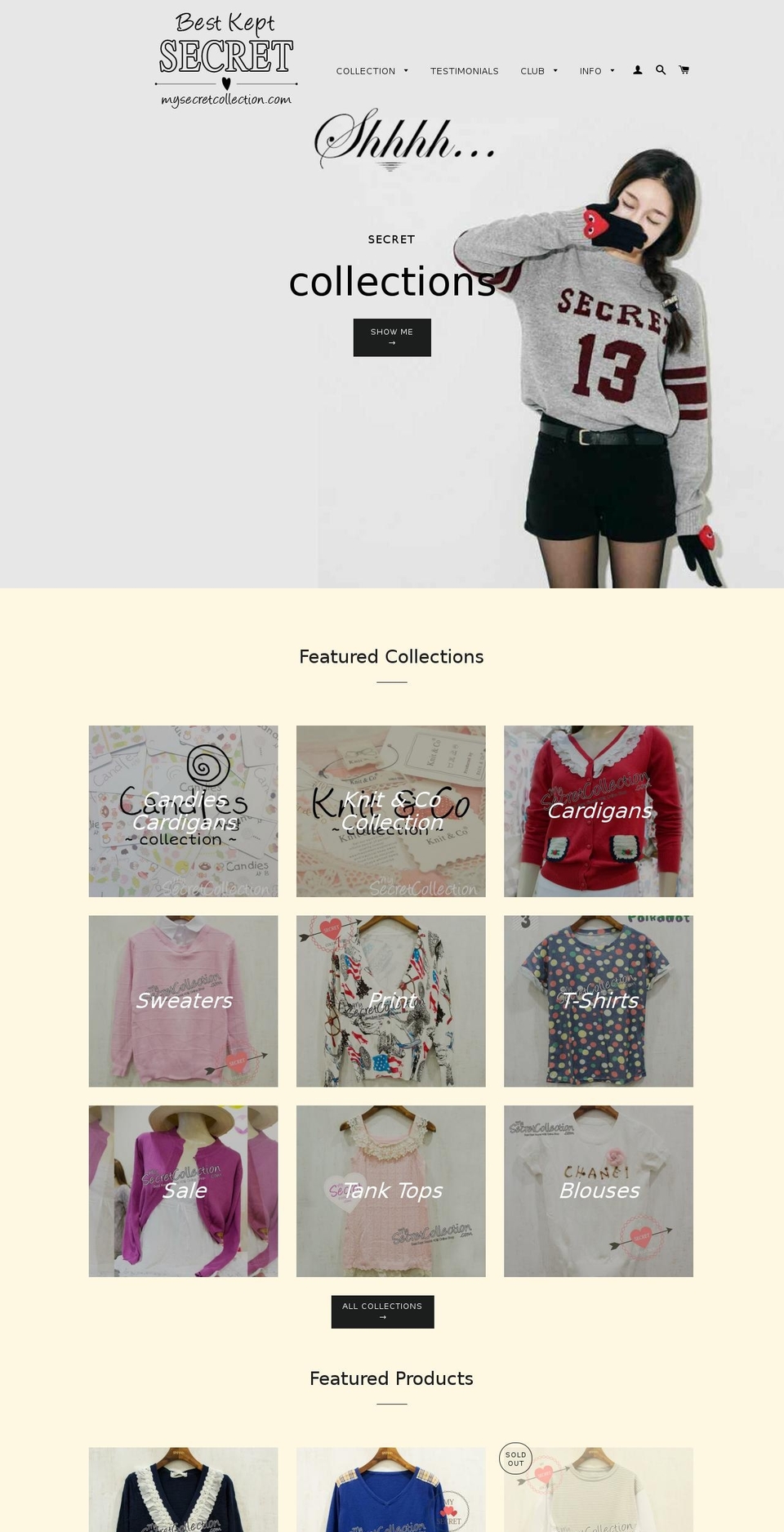 thecardiganshop.com shopify website screenshot