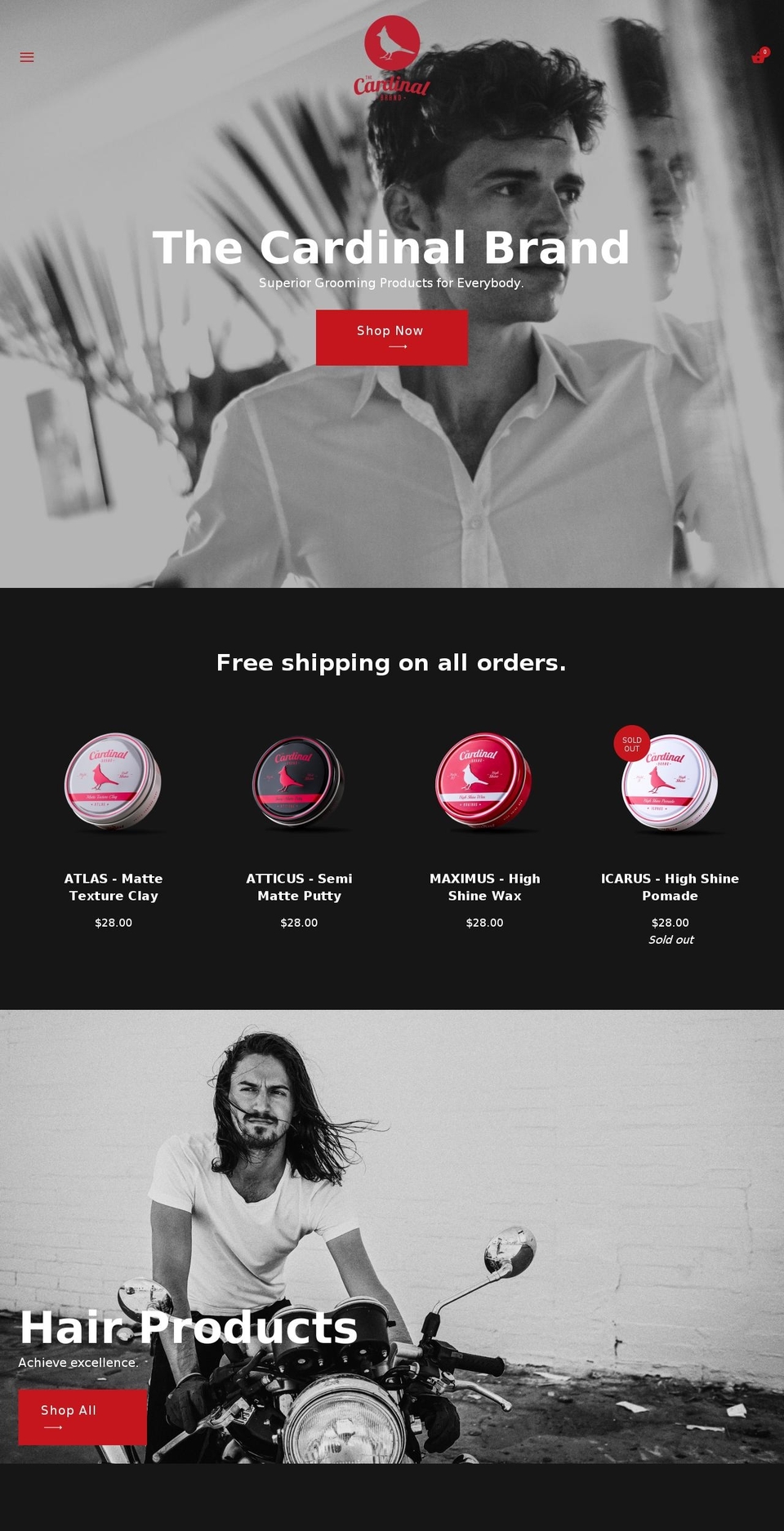thecardinalbrand.com shopify website screenshot