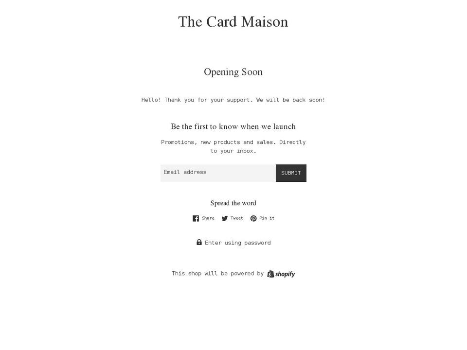 thecardmaison.com — Shopify storefront screenshot
