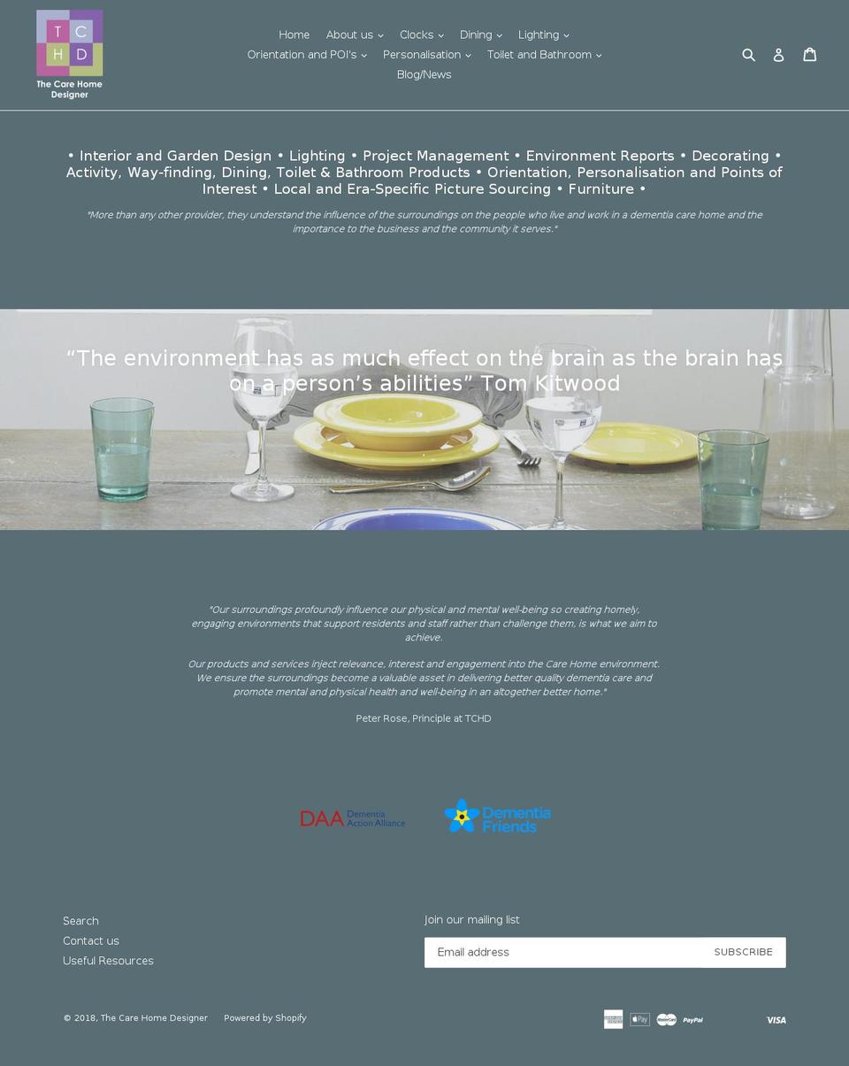thecarehomedesigner.com shopify website screenshot