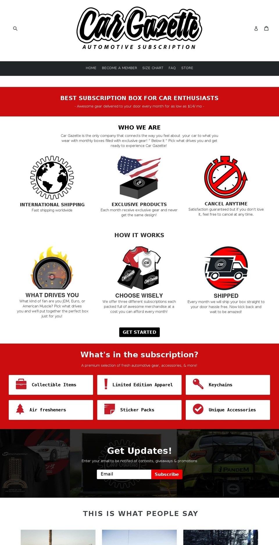 thecargazette.com shopify website screenshot