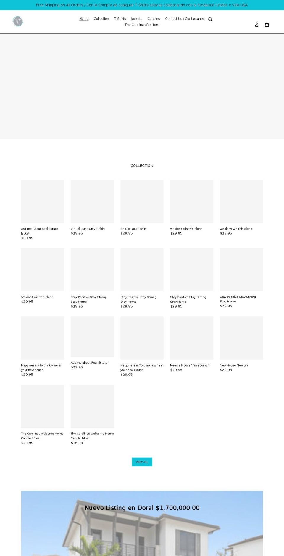 thecarolinasshop.com shopify website screenshot