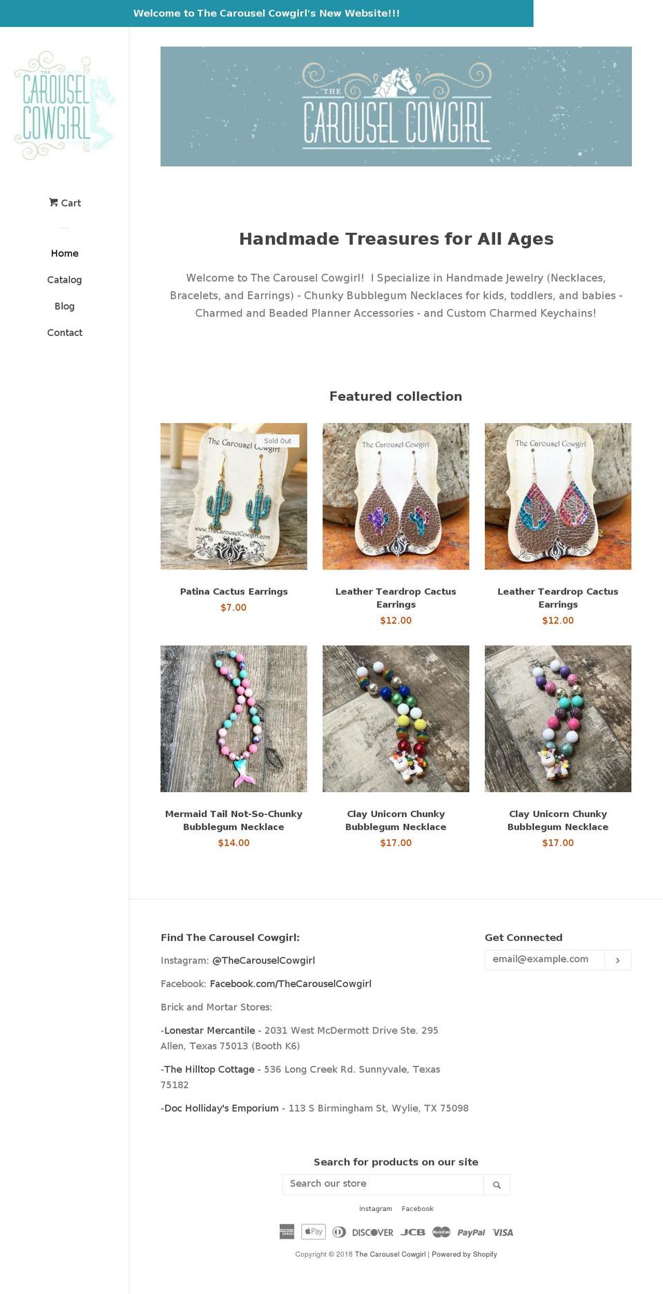 thecarouselcowgirl.com shopify website screenshot