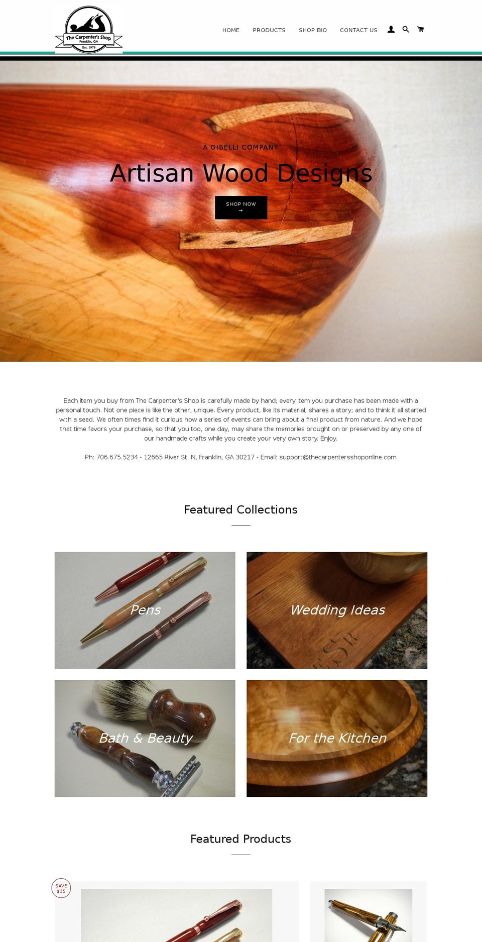 thecarpentersshoponline.com shopify website screenshot