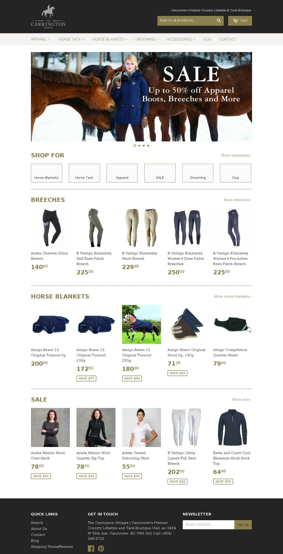 thecarringtonshoppe.com shopify website screenshot