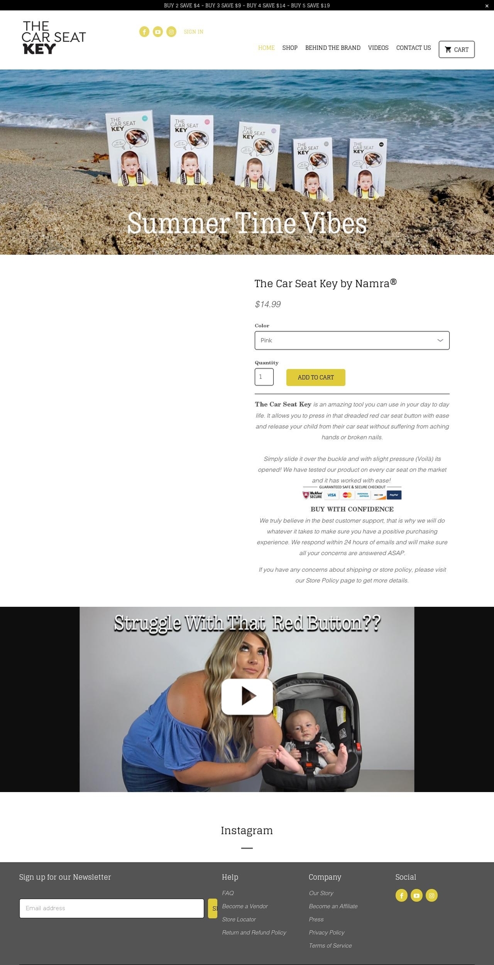 thecarseatkey.com shopify website screenshot