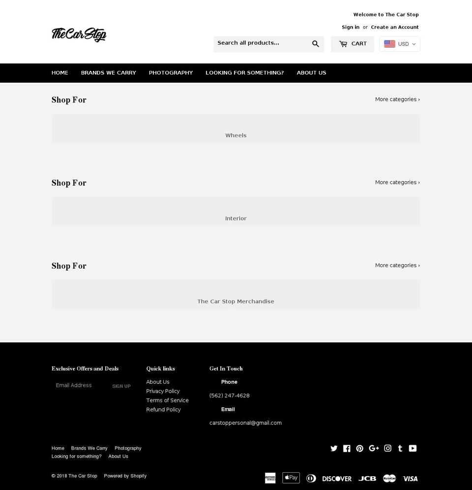 thecarstoponline.com — Shopify storefront screenshot