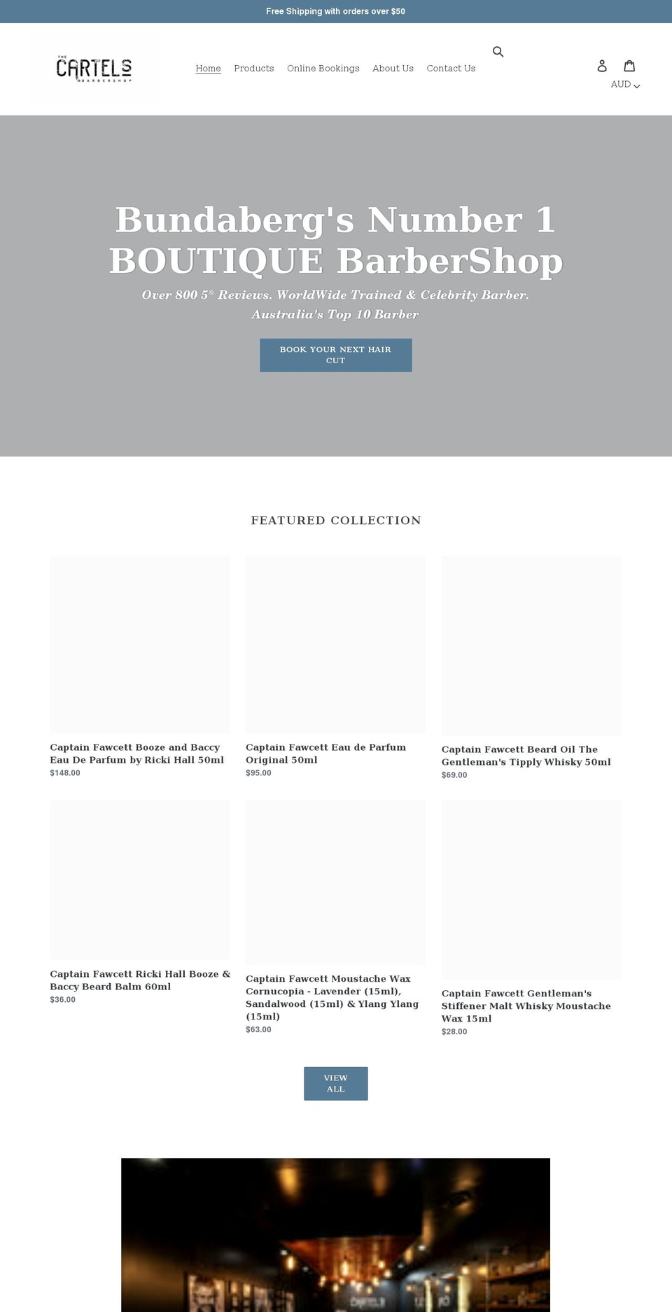 thecartelsbarbershop.com.au shopify website screenshot