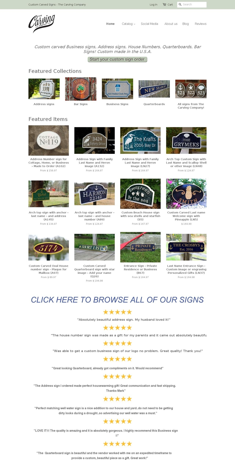 thecarvingcompanyonline.com shopify website screenshot