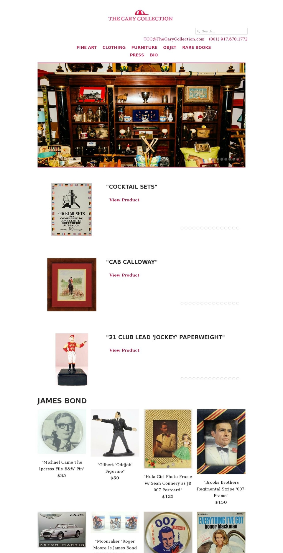 thecarycollection.com shopify website screenshot