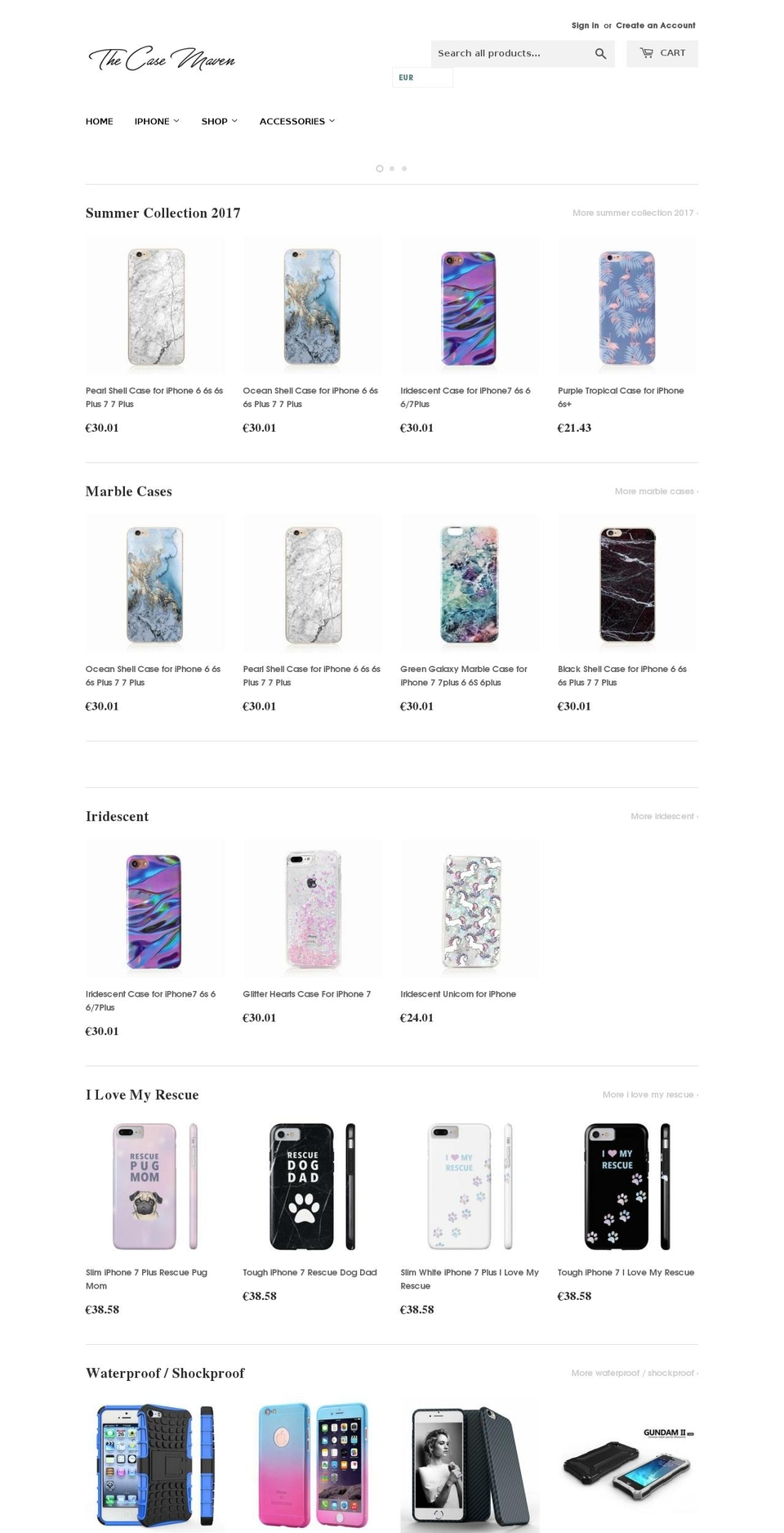 thecasemaven.com — Shopify storefront screenshot