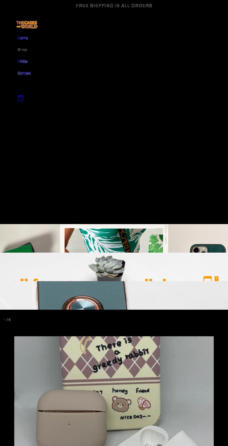 thecasesworld.com shopify website screenshot