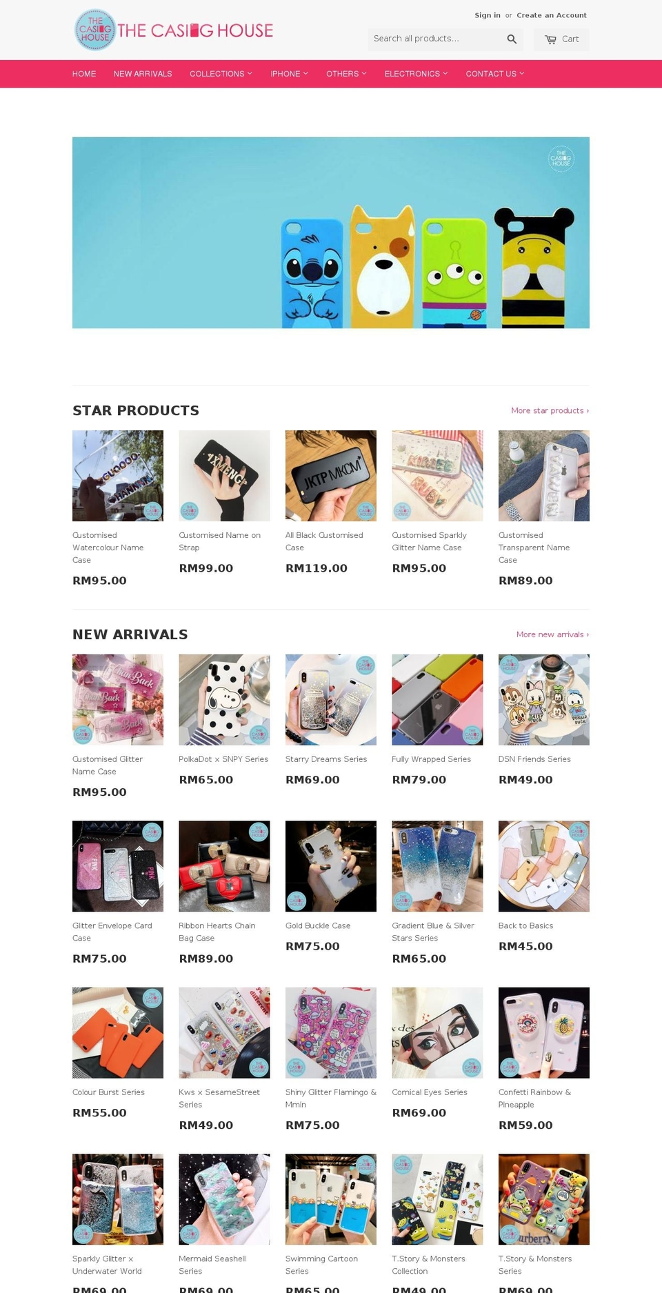 thecasinghouse.com — Shopify storefront screenshot