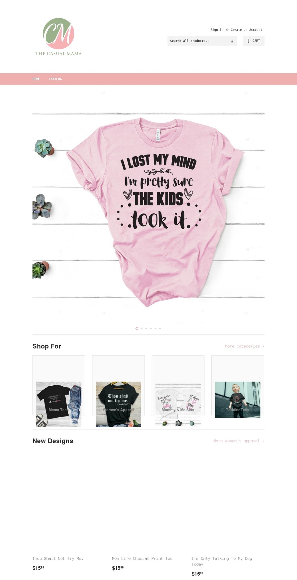 thecasualmama.com shopify website screenshot