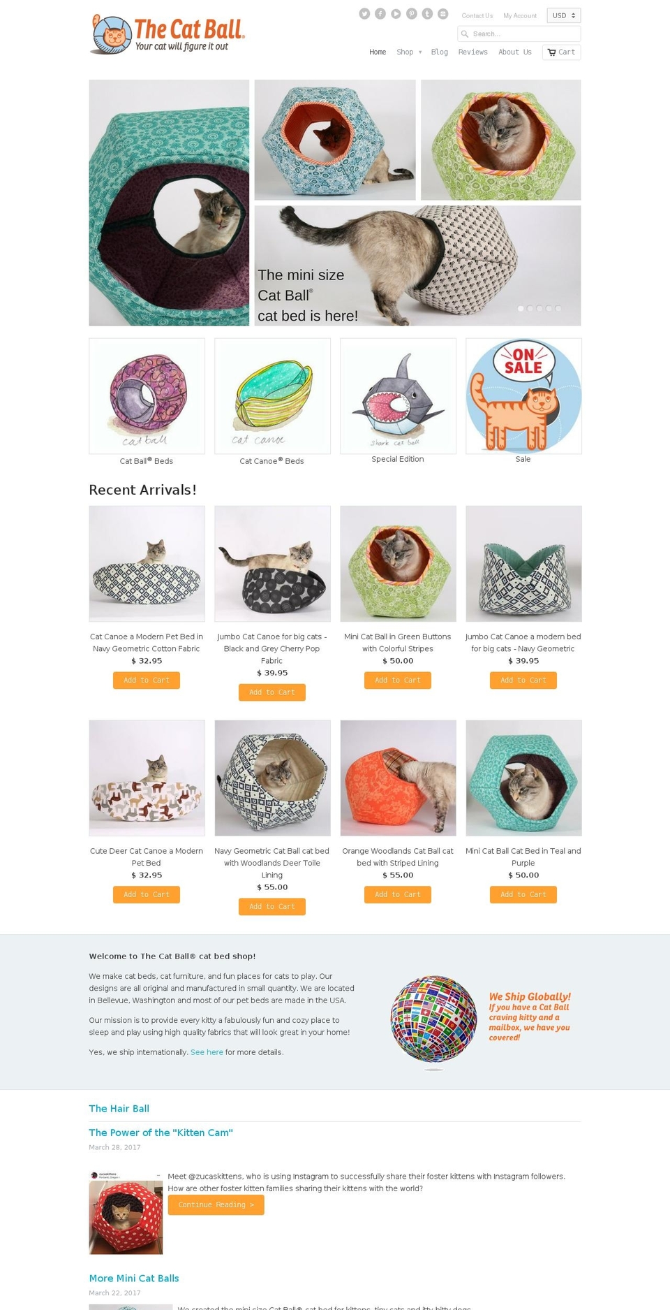 thecatball.com shopify website screenshot