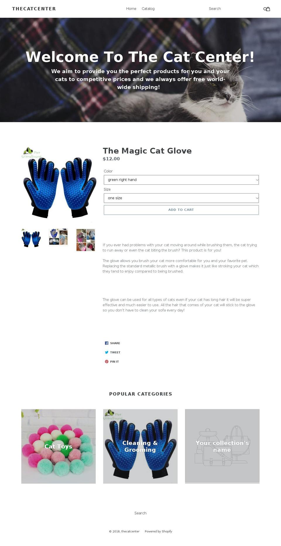 thecatcenter.com shopify website screenshot
