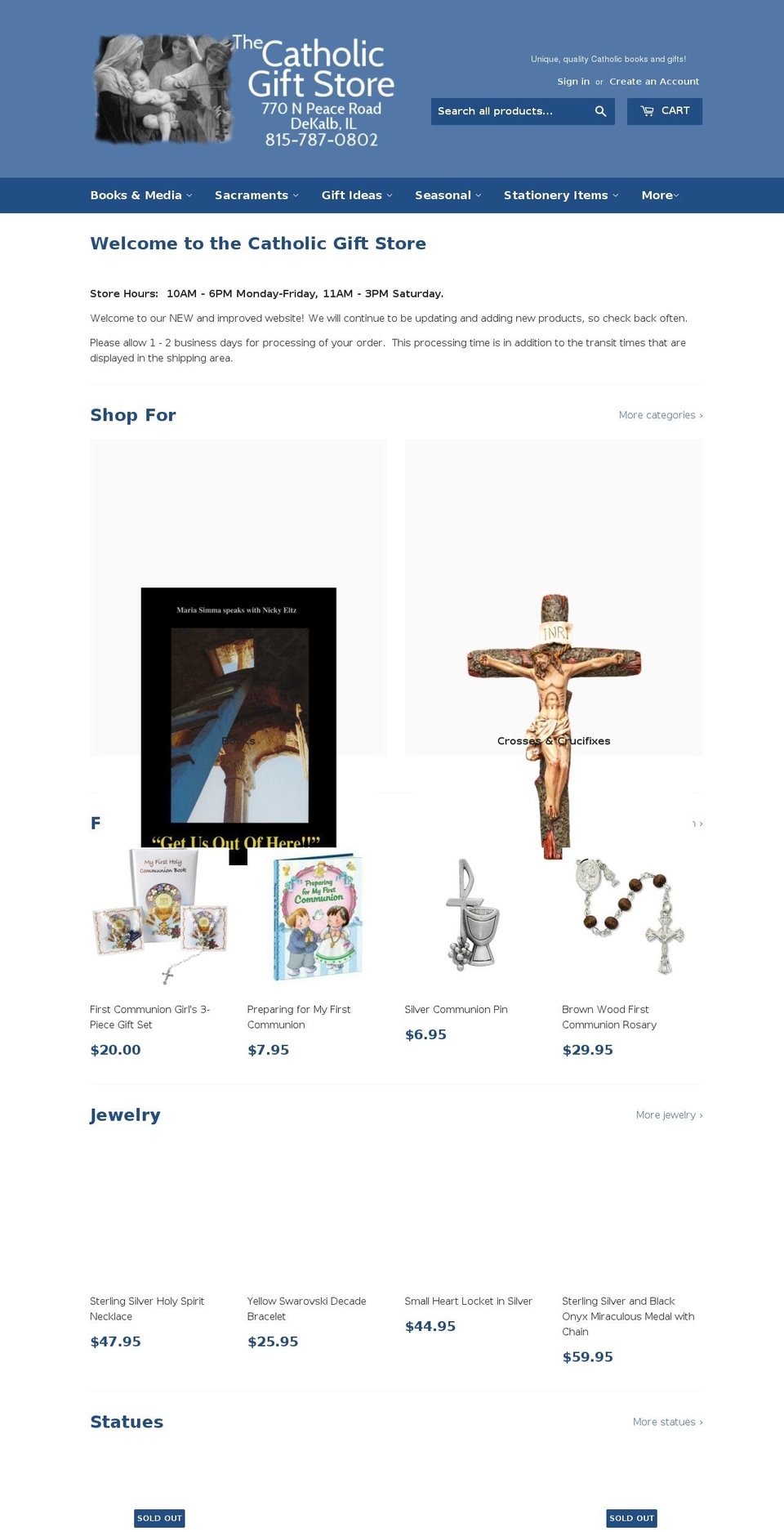 thecatholicgiftstore.com shopify website screenshot