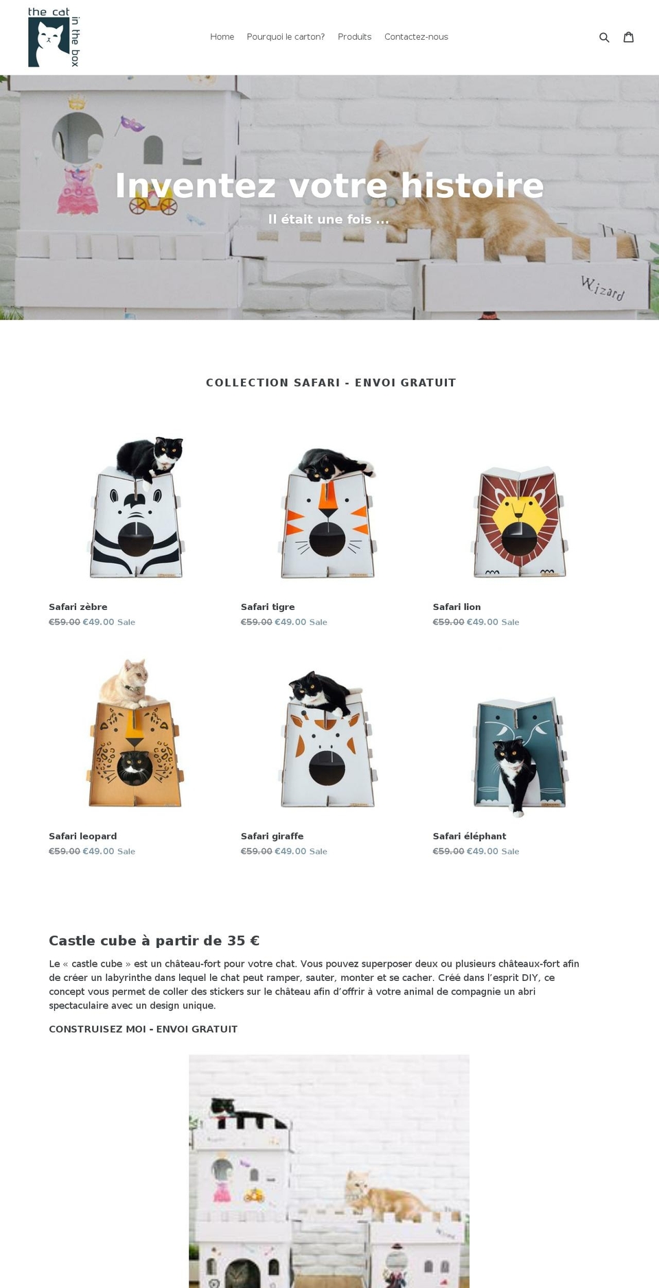 thecatinthebox.com shopify website screenshot