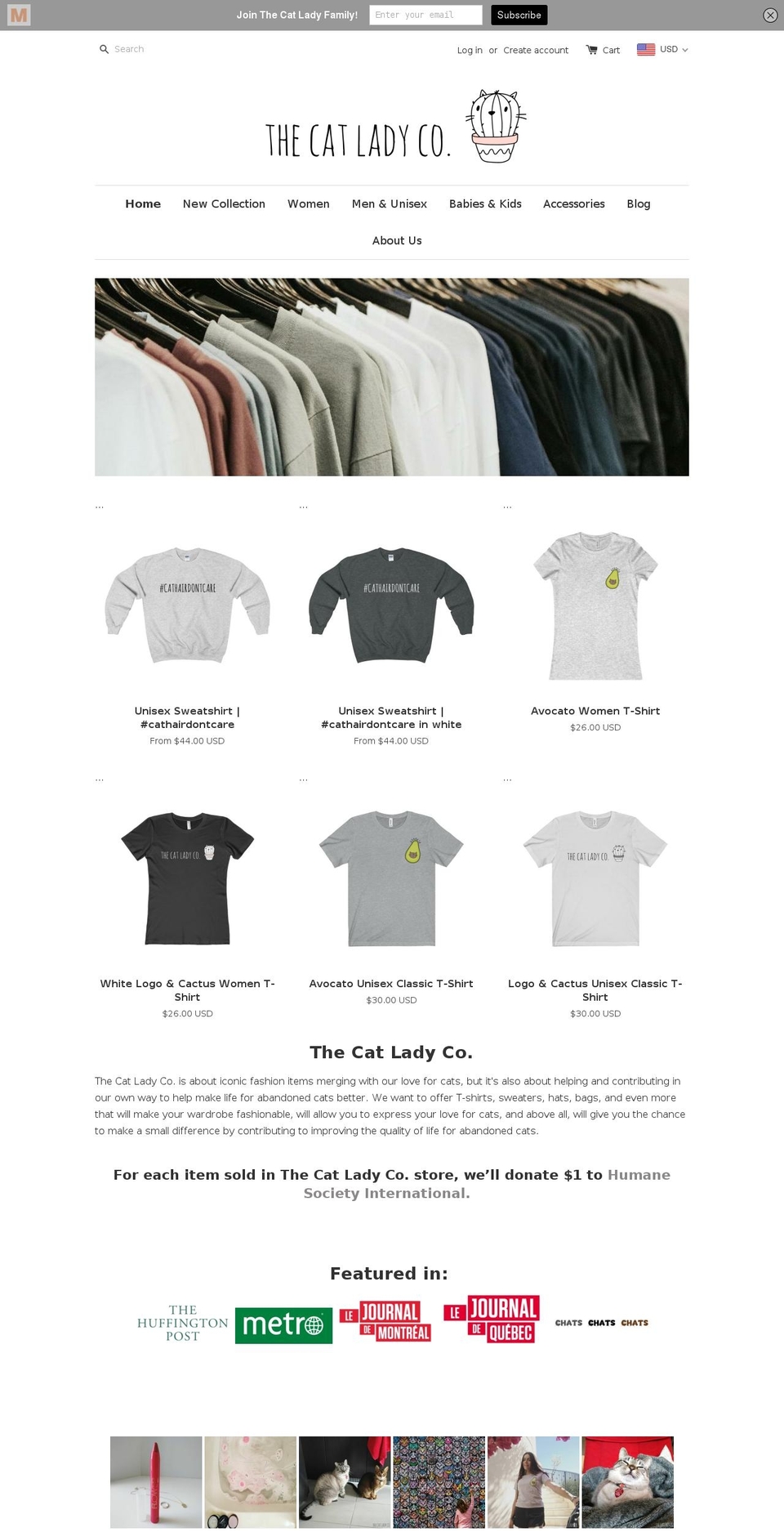 thecatladycompany.com shopify website screenshot