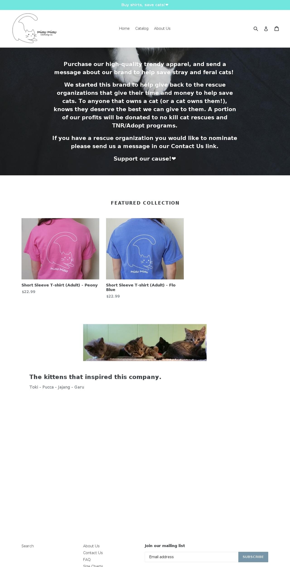 thecatsmiau.com — Shopify storefront screenshot