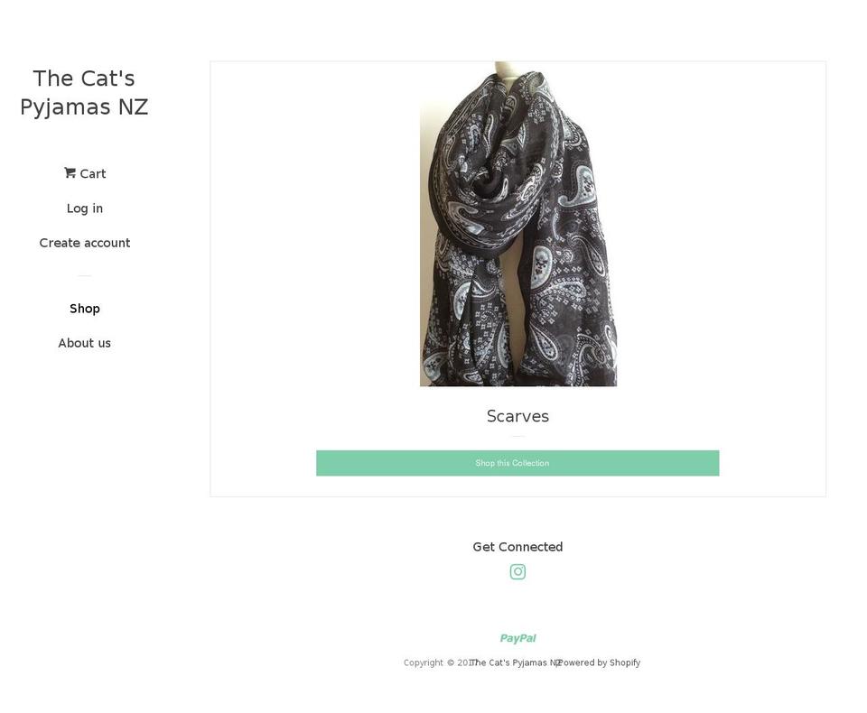 thecatspyjamasnz.com shopify website screenshot