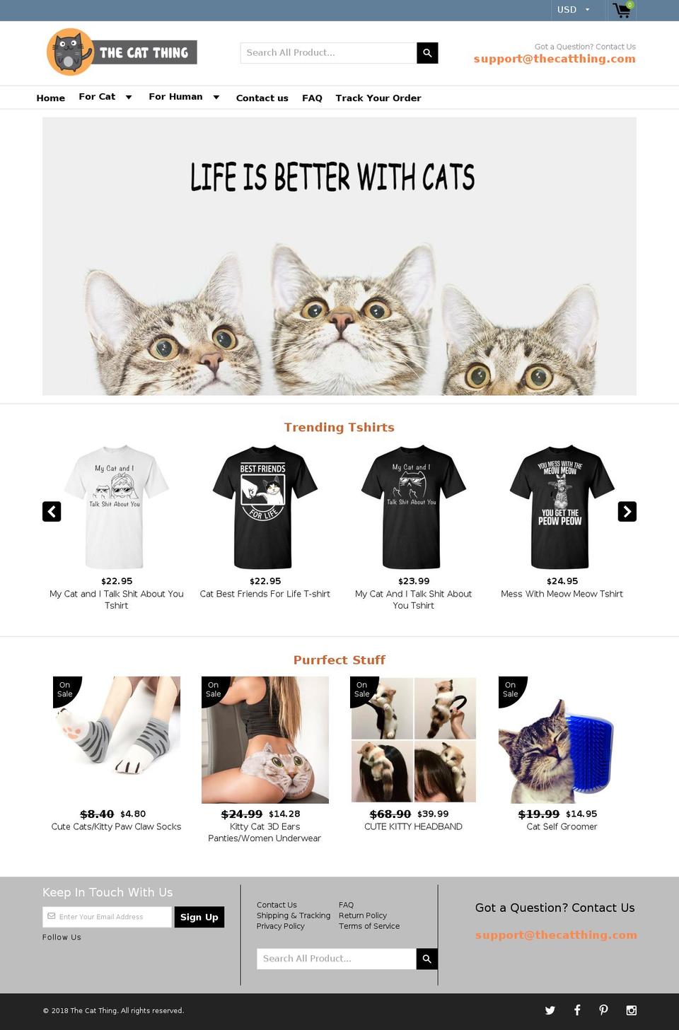 thecatthing.com — Shopify storefront screenshot