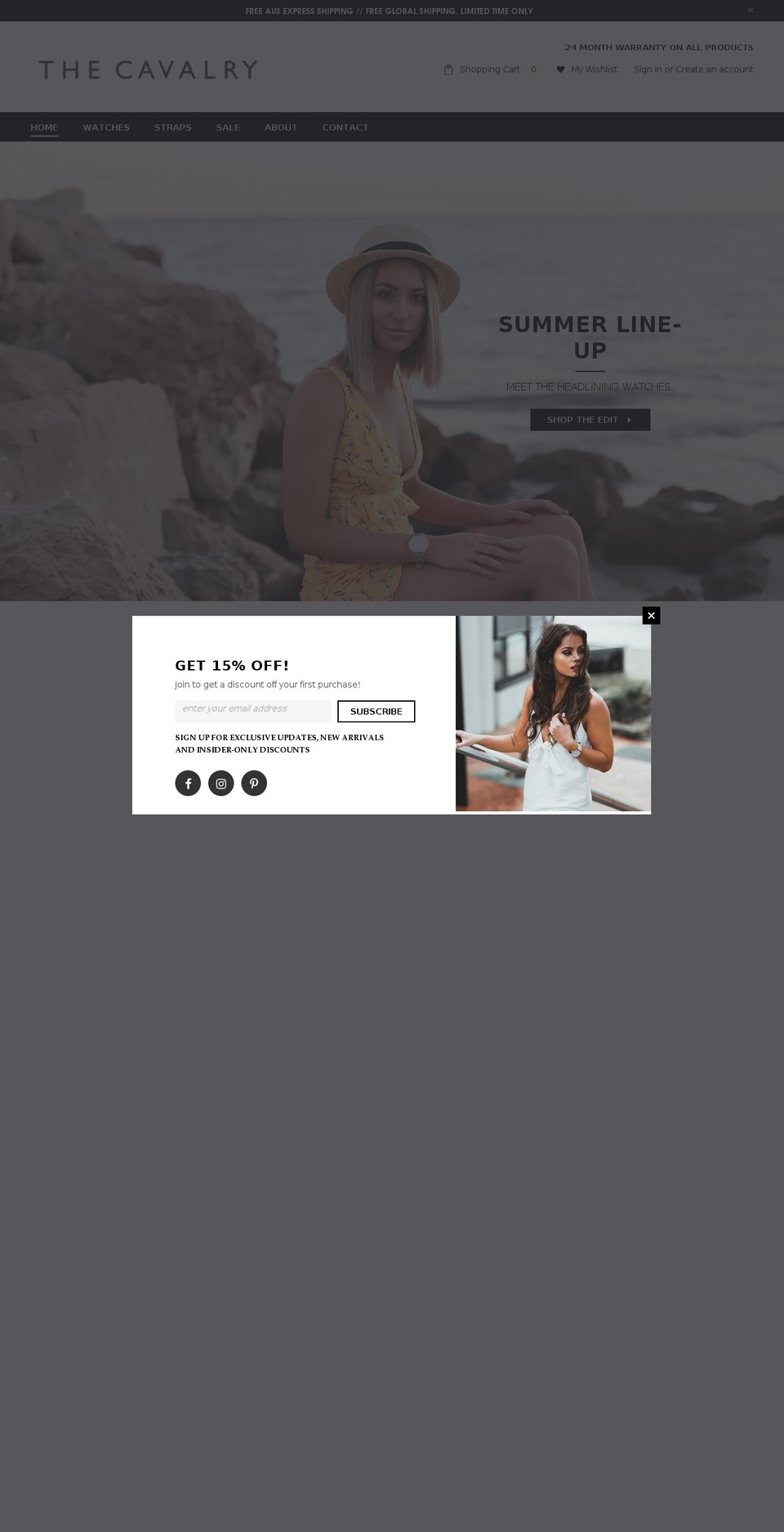 thecavalrycollection.com — Shopify storefront screenshot