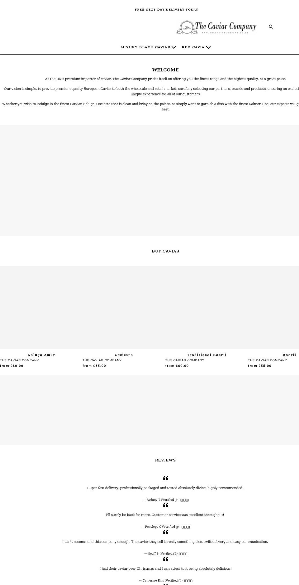 thecaviarcompany.co.uk shopify website screenshot