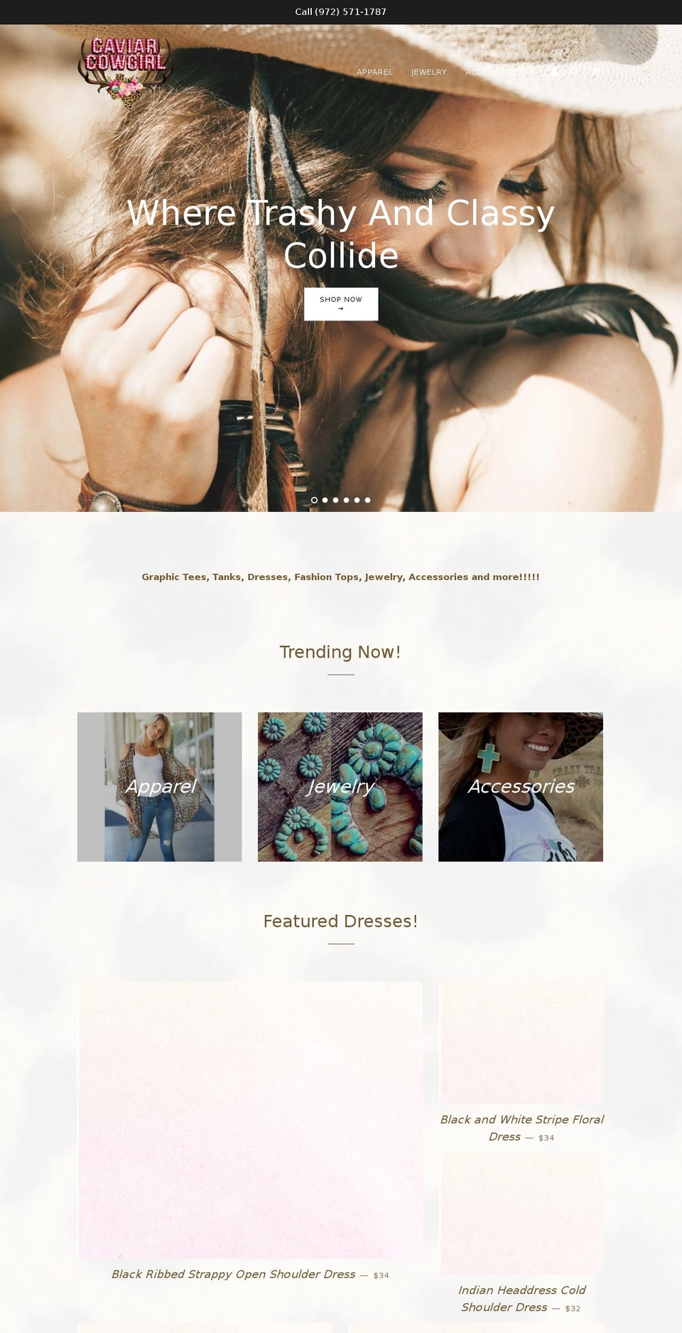 thecaviarcowgirl.com — Shopify storefront screenshot