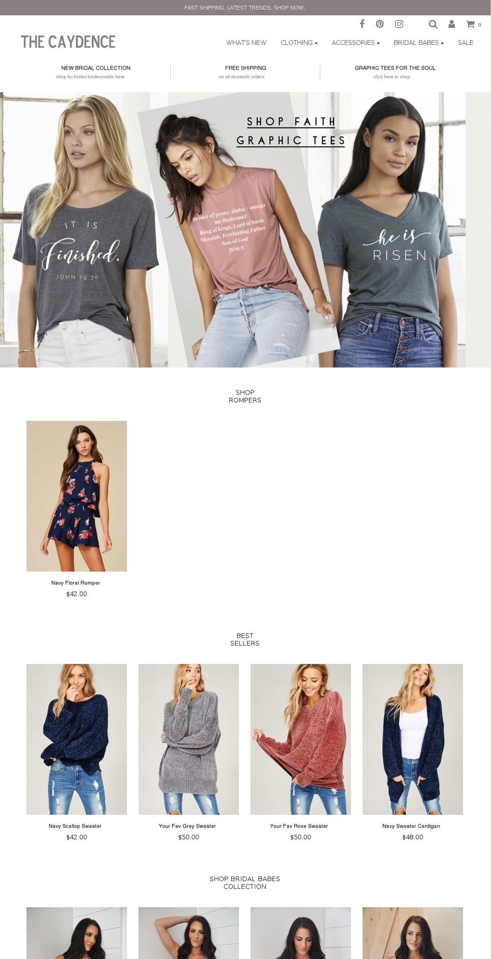 thecaydence.com shopify website screenshot