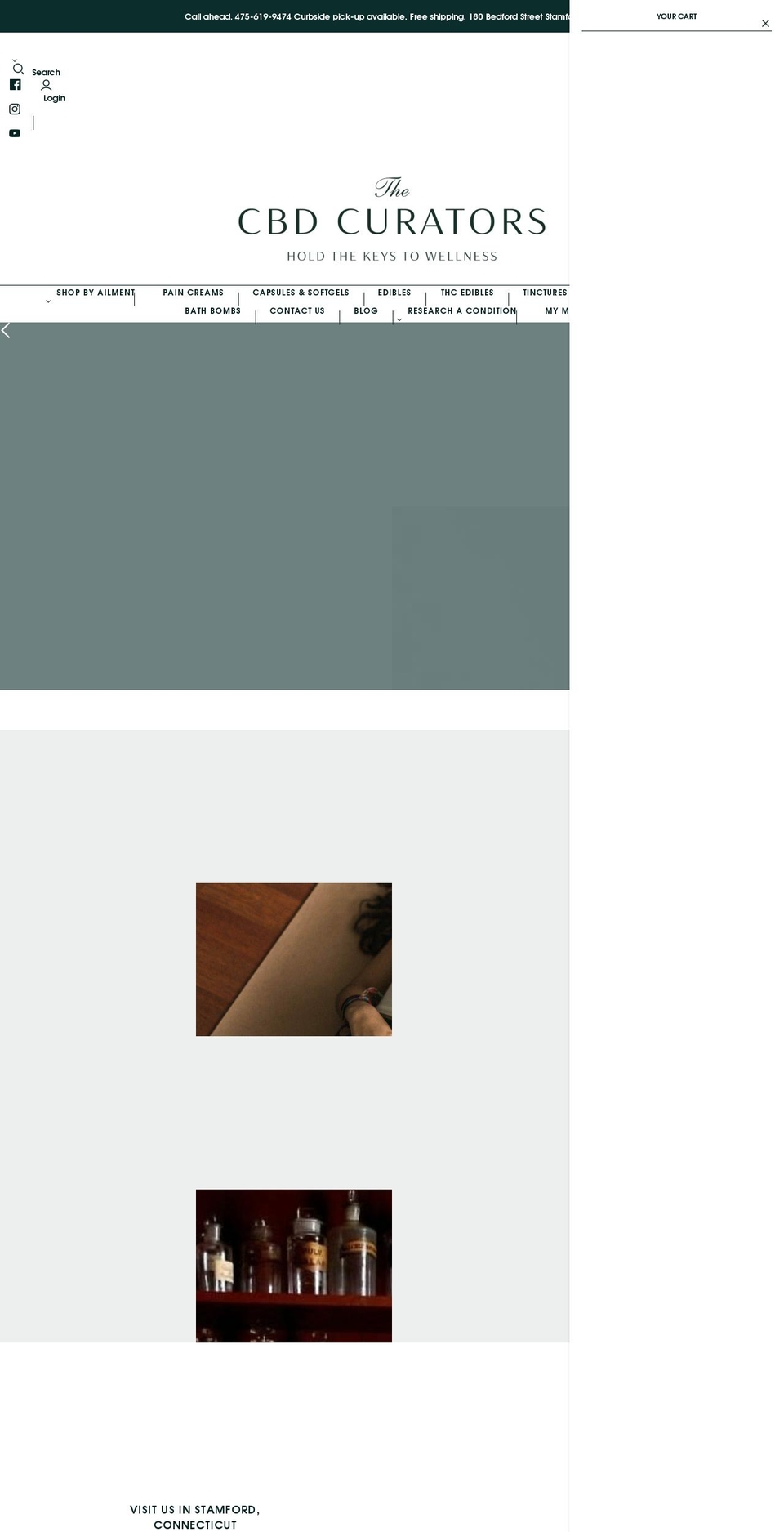thecbdcurators.com shopify website screenshot