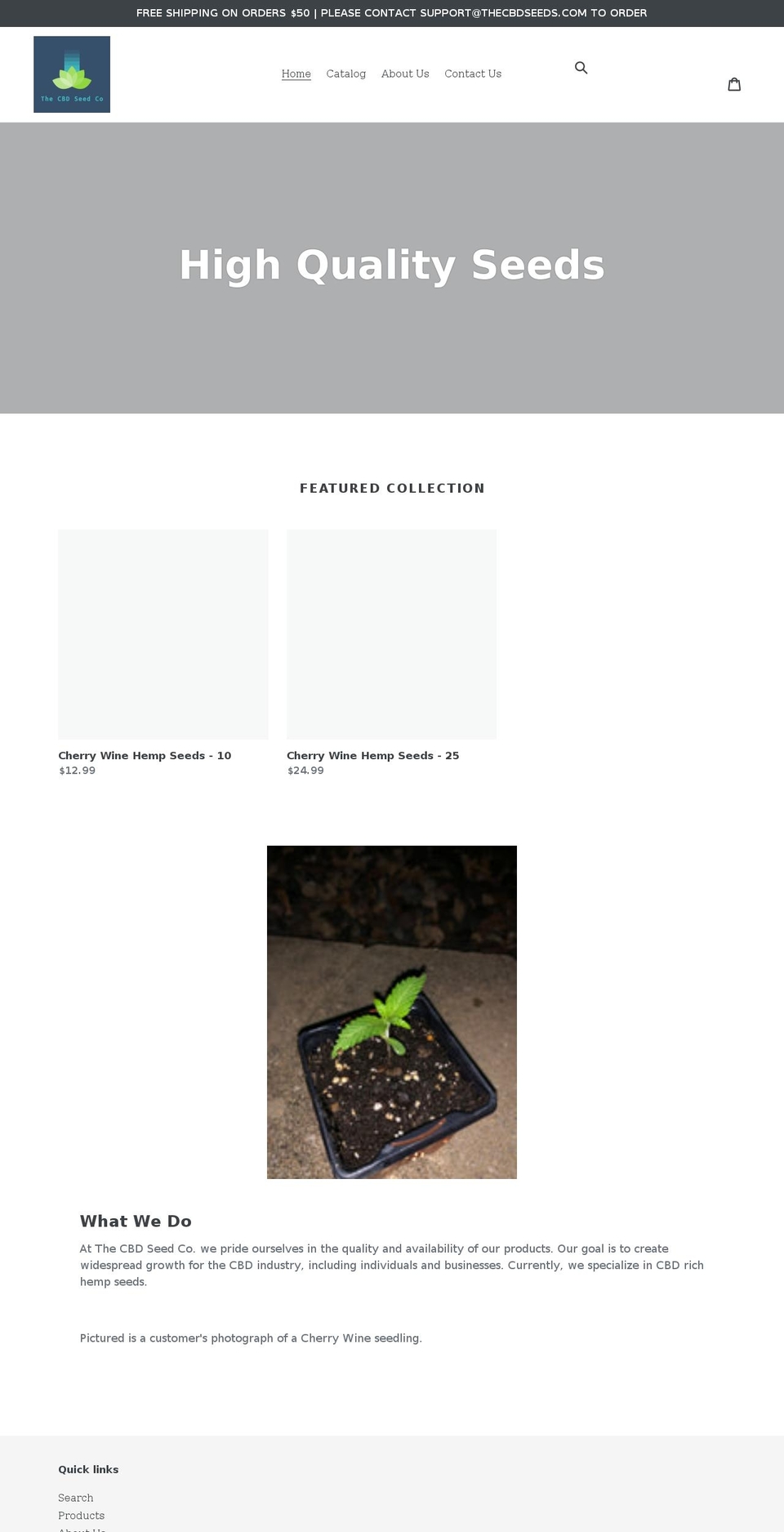 thecbdseeds.com shopify website screenshot
