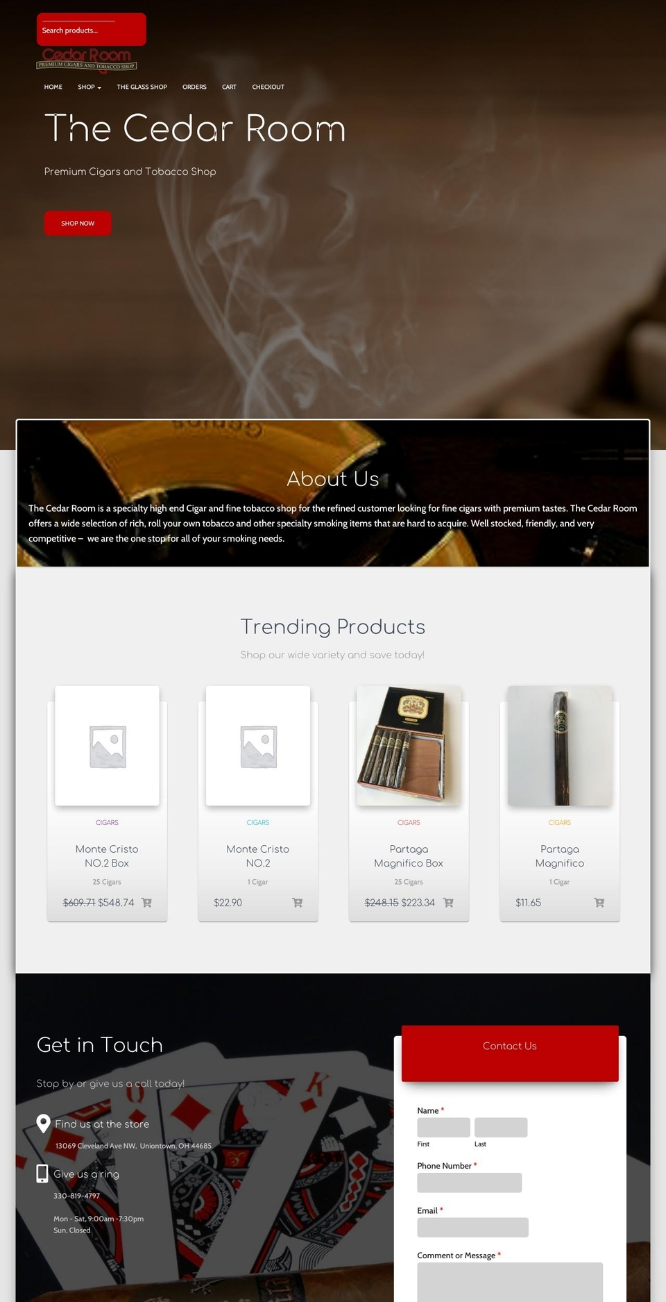 thecedarroomcigars.com — Shopify storefront screenshot