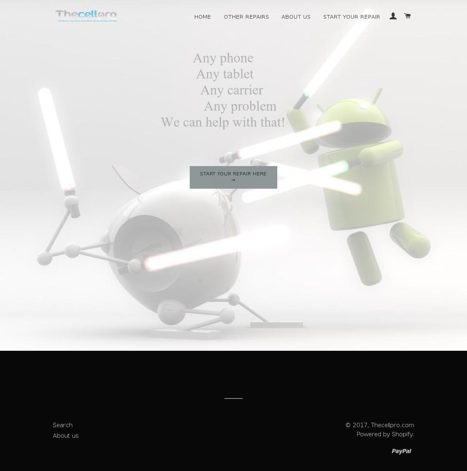 thecellpro.com shopify website screenshot