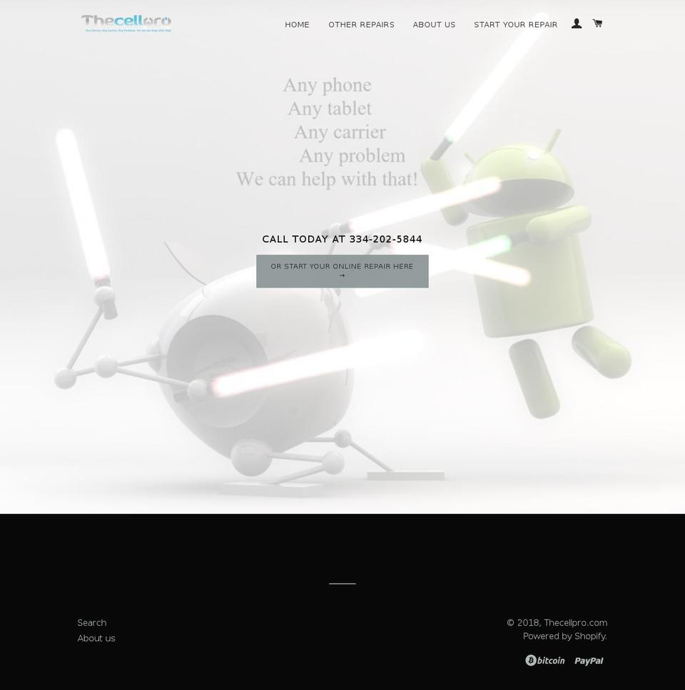 thecellpro.net shopify website screenshot