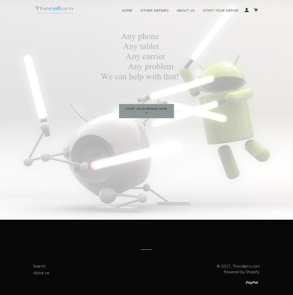 thecellpro.us shopify website screenshot