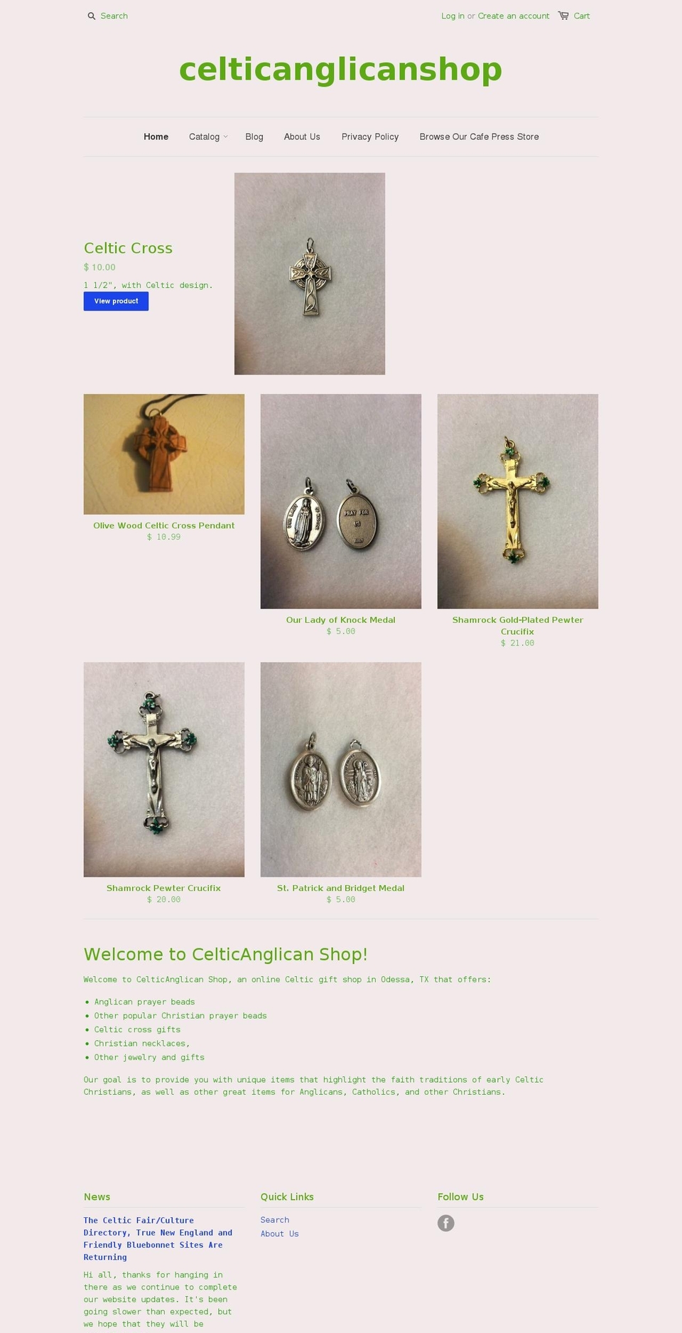 thecelticrebelshop.com — Shopify storefront screenshot