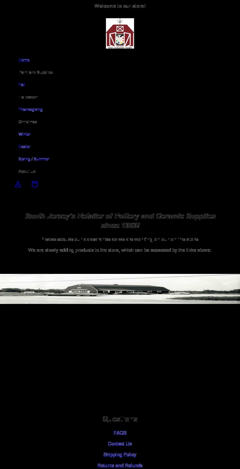 theceramicbarn.com shopify website screenshot