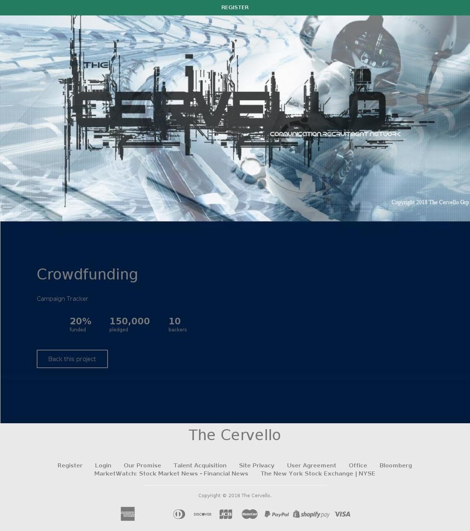 thecervello.com — Shopify storefront screenshot