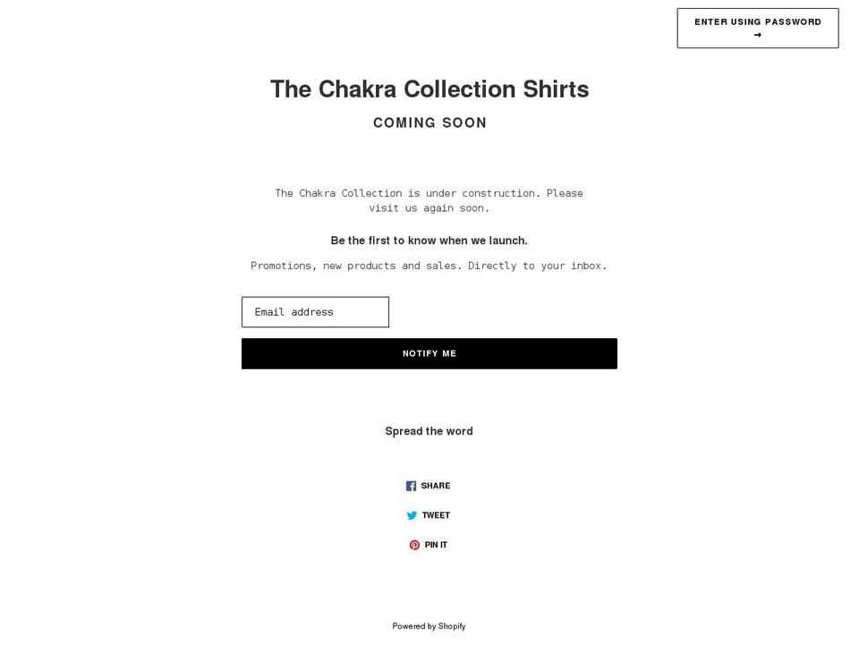 thechakracollection.com shopify website screenshot