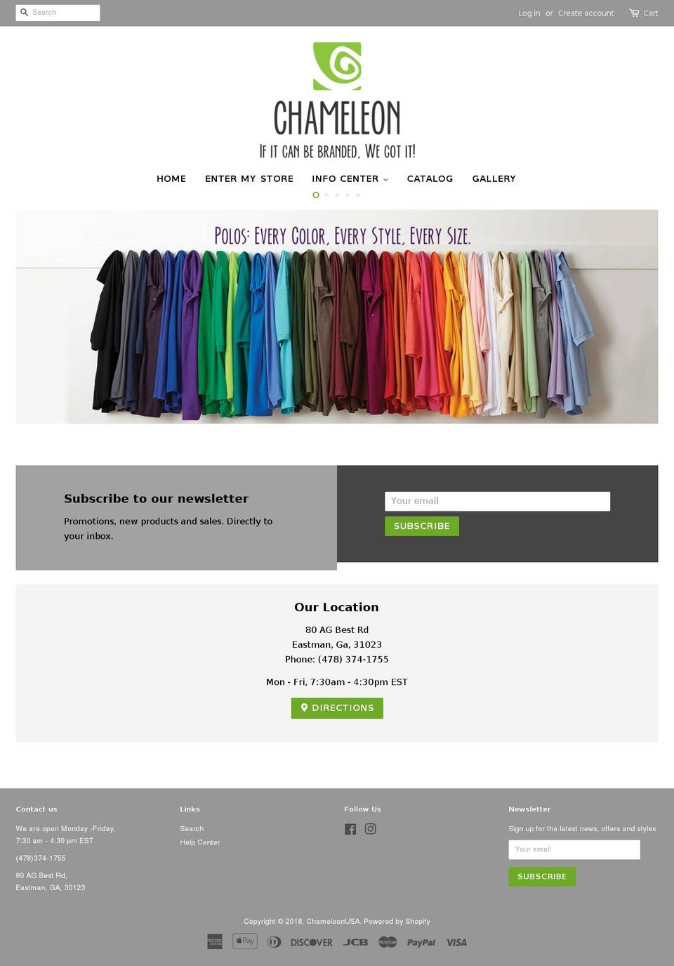 thechameleonstore.com — Shopify storefront screenshot